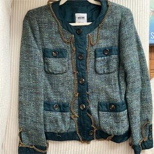 Moschino Women's green Tweed coat